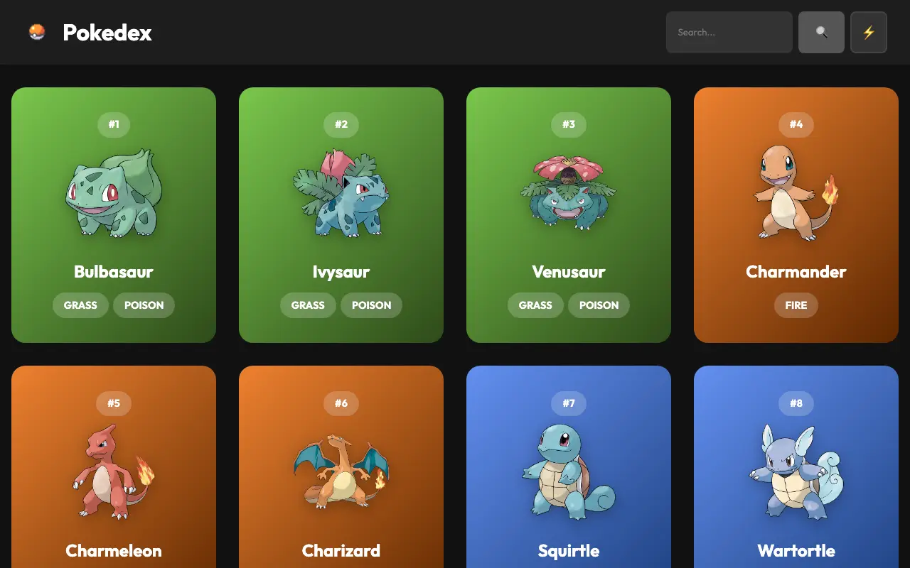 Pokédex mit den Karten der ersten Pokémon